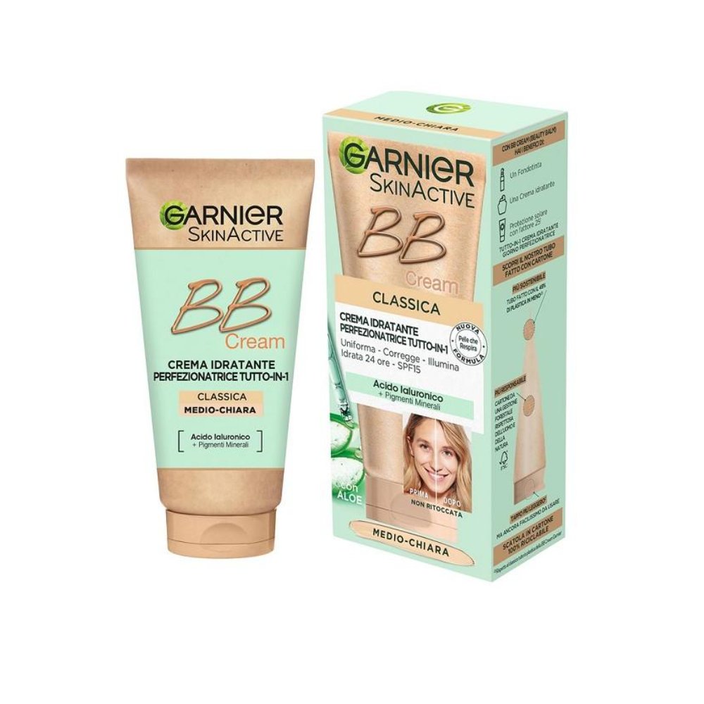 Garnier BB Crema Idratante Classica Tutto in 1 Medio Chiara 50 Ml