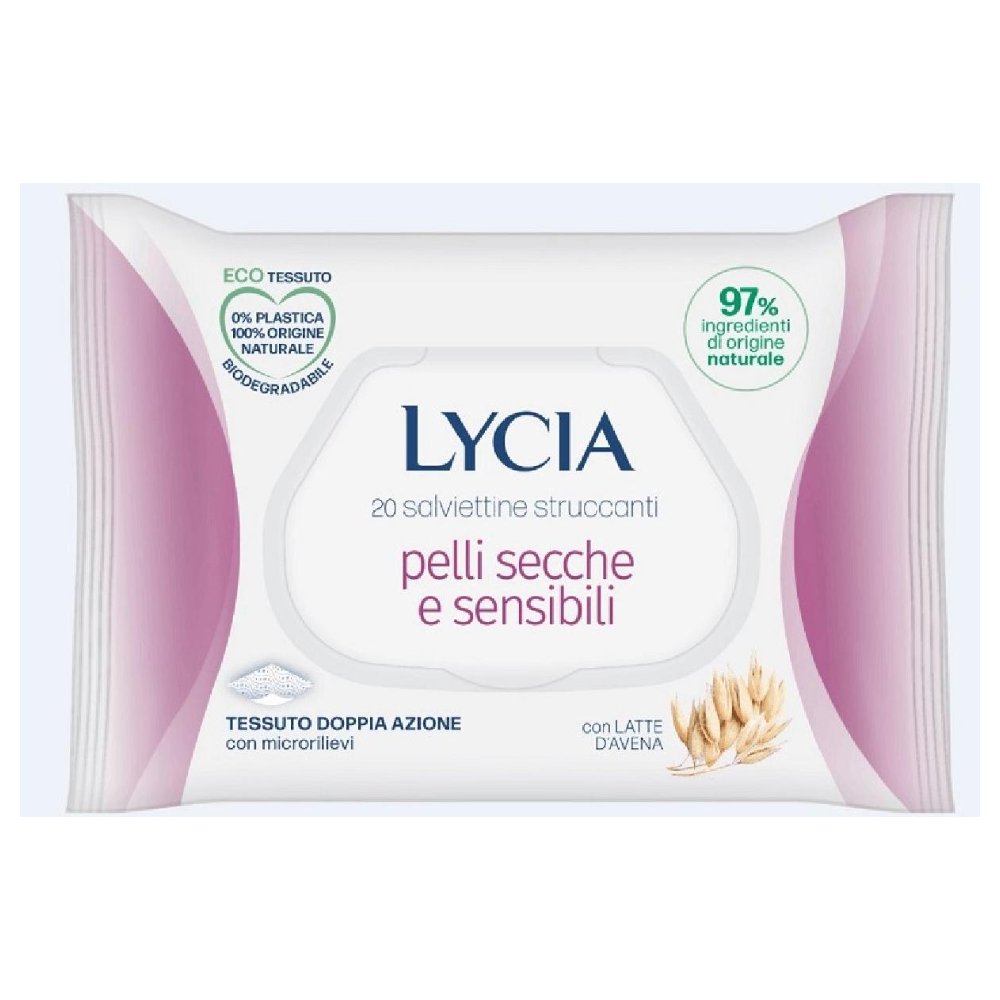 Lycia Salviettine Struccanti per Pelli Sensibili 20 Pz