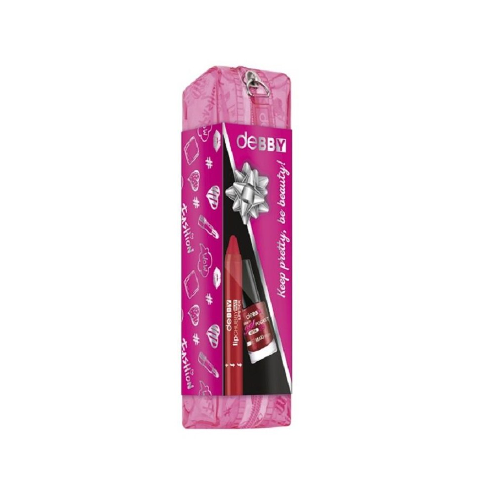 Debby Coffret Lipstick Lipchubby N. 3 + Smalto Gel N. 29 + Pochette