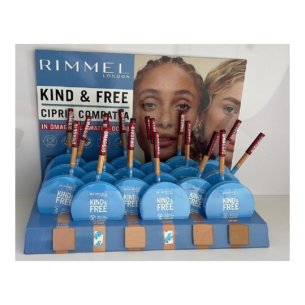 Rimmel Expo Cipria Compatta Kind&free + Matita 18pz