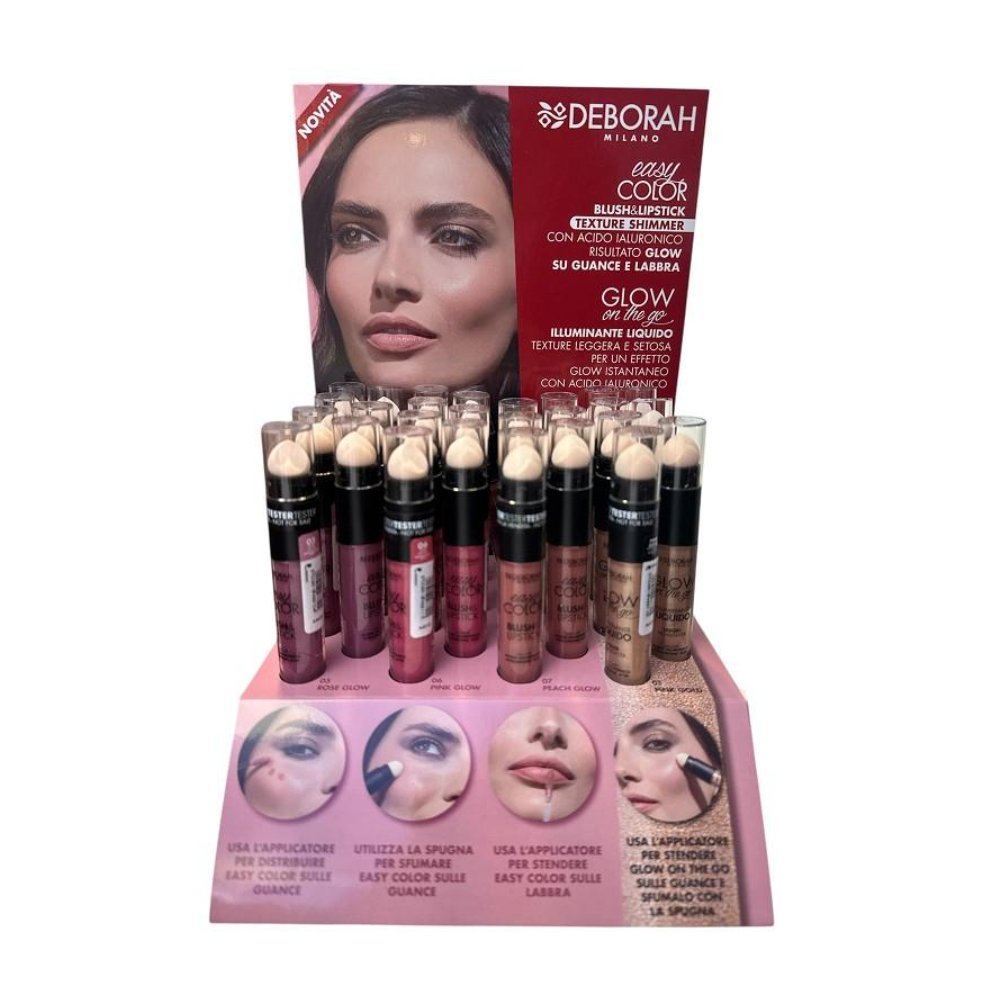 Deborah Expo Easy Color Blush & Lipstick Illuminante Liquido 24pz+Tester