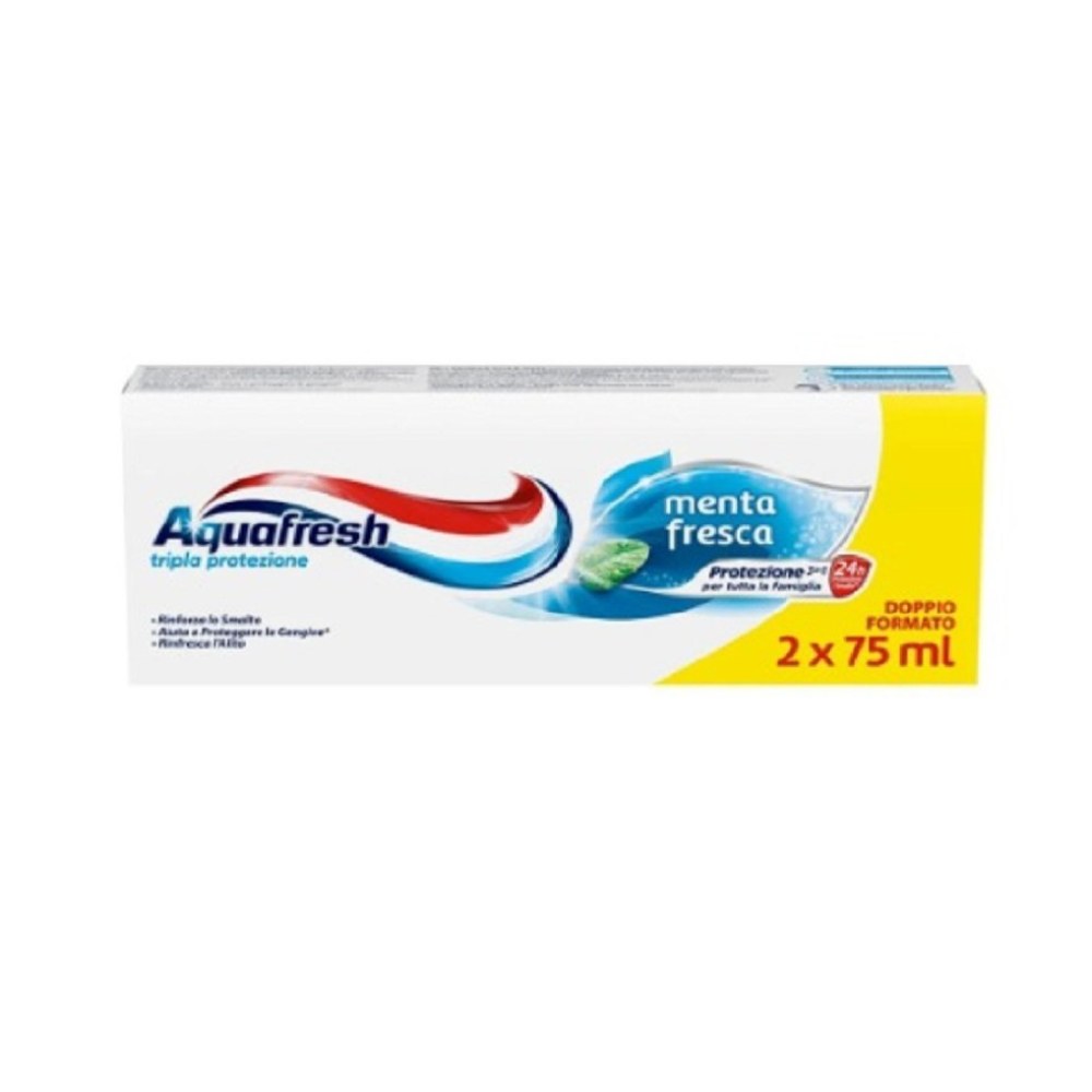 Aquafresh Dentifricio Menta Delicata 2 x 75 ml