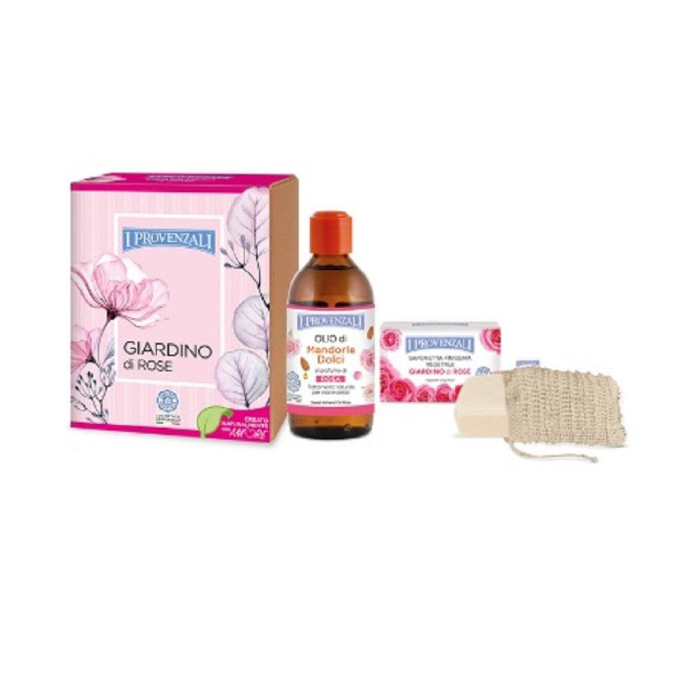 I Provenzali Giardino Di Rose Coffret Saponetta + Olio + Guanto Scrub
