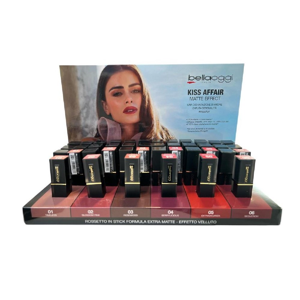 Bellaoggi Expo Kiss Affair Rossetto Extra Mat Effetto Velluto 36pz+tst