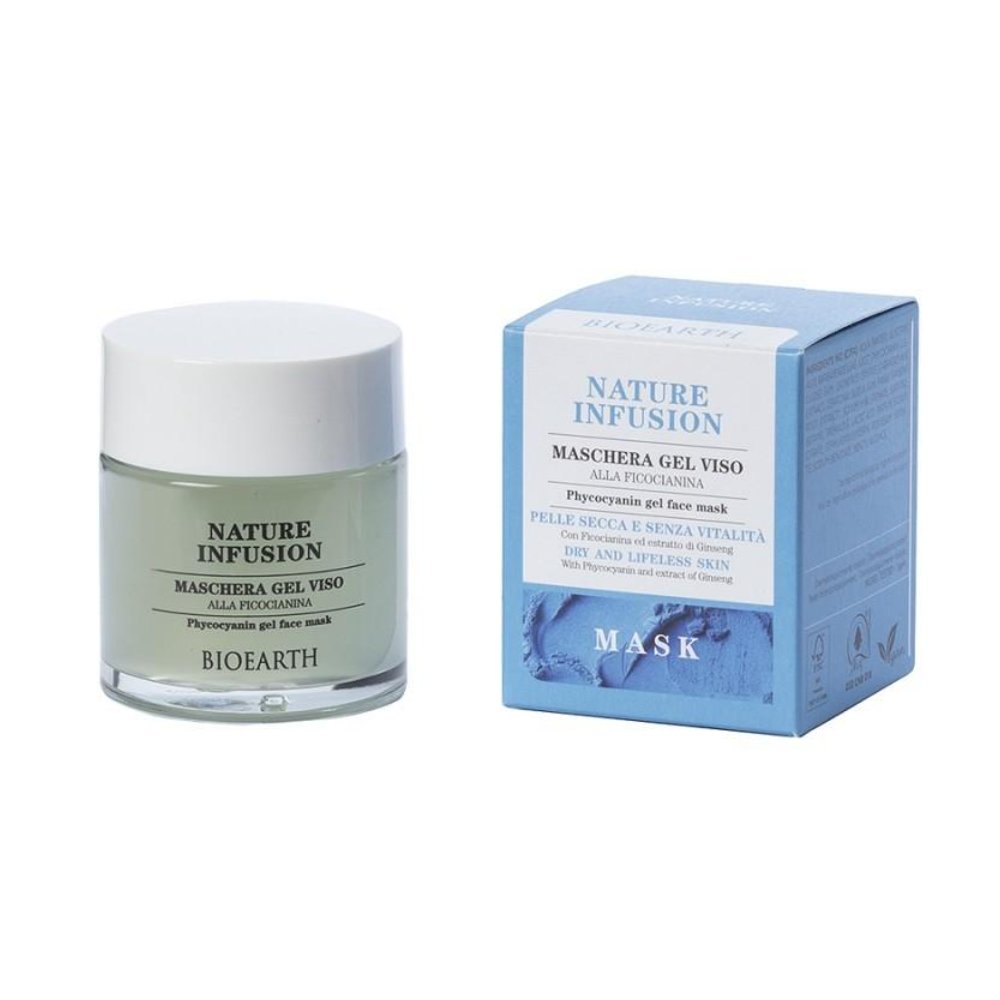Bioearth Nature Infusion Maschera Gel Viso Ficocianina Vaso 100 Ml