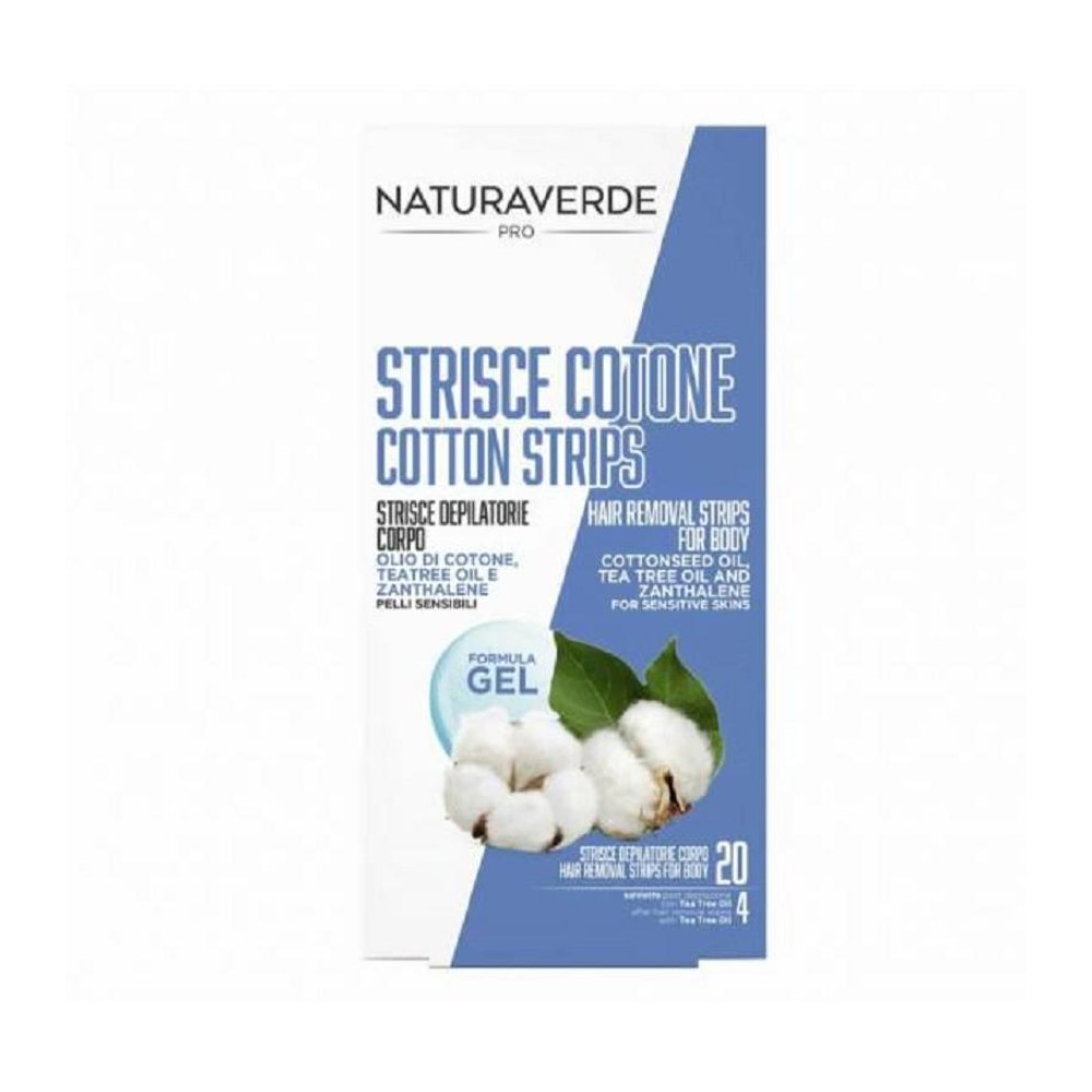 Naturaverde Strisce Cotone Depilatorie Corpo 20 Pz + 4 Salviette