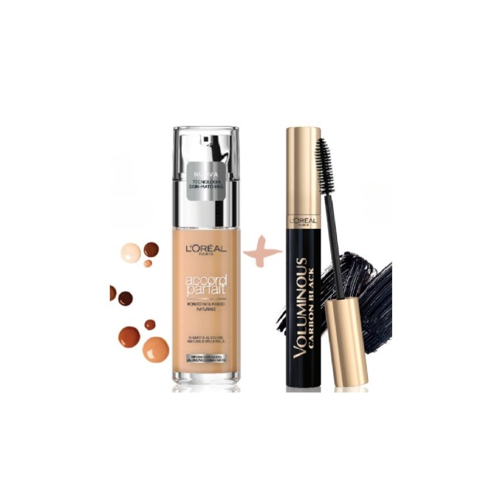 Oreal Fdt Accord Parfait 7.d/7.w+mascara Voluminous Omaggio