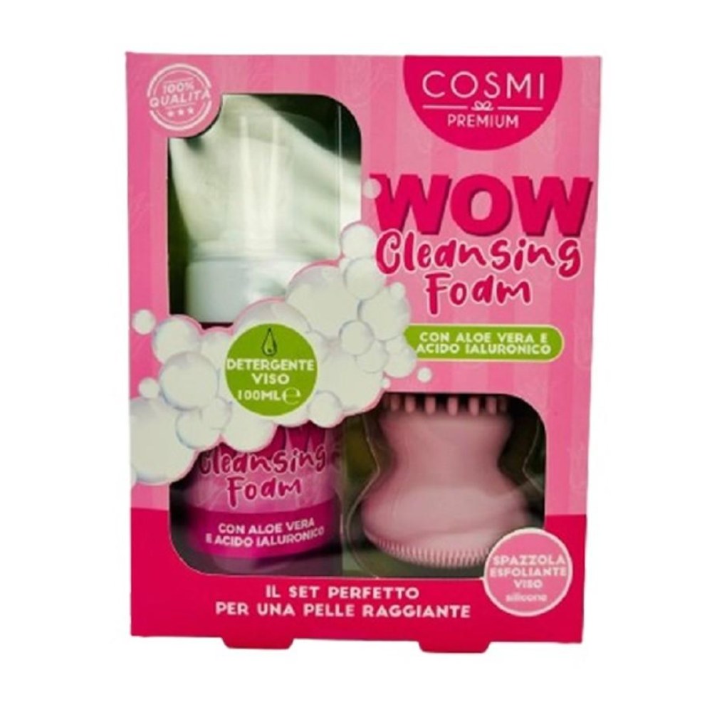 Cosmi Coffret Detergente Viso 100Ml Acido Ialuronico Aloe + Spazzola