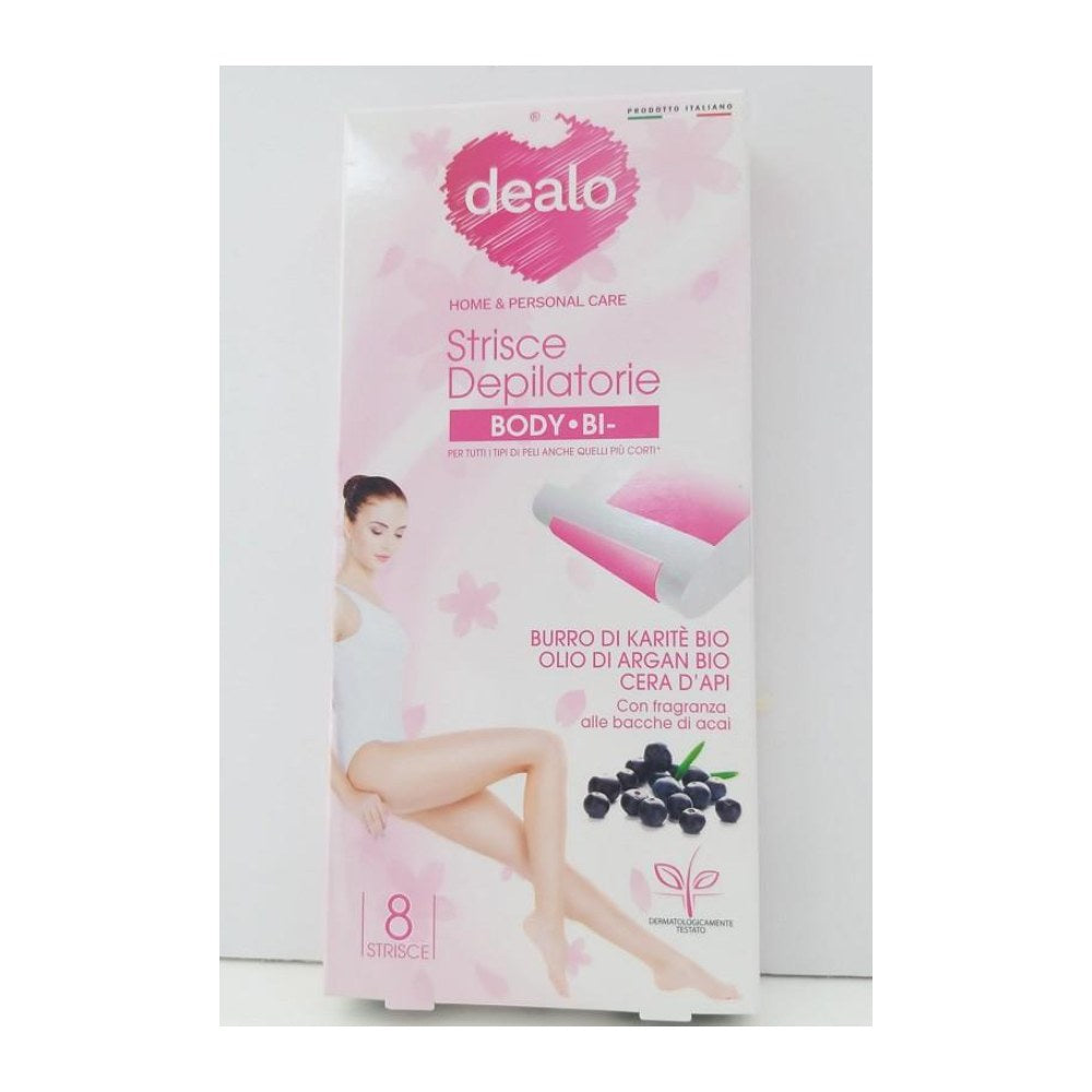 Dealo Strisce Depilatorie Bacche di Acai Body Bikini 8 Pz
