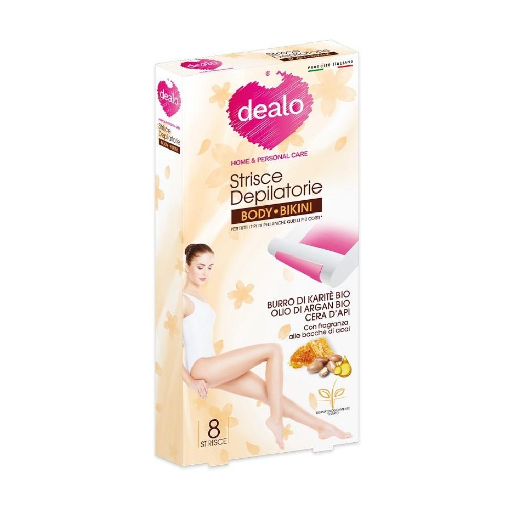 Dealo Strisce Depilatorie Olio Argan Body Bikini 8 Pz