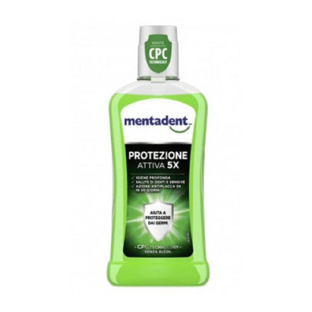 Mentadent Collutorio Protezione Attiva 5X Senza Alcool CPC Menta 500 ml