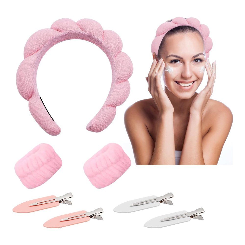 IDC Institute Fascia Capelli con Polsini in Spugna Beauty Set