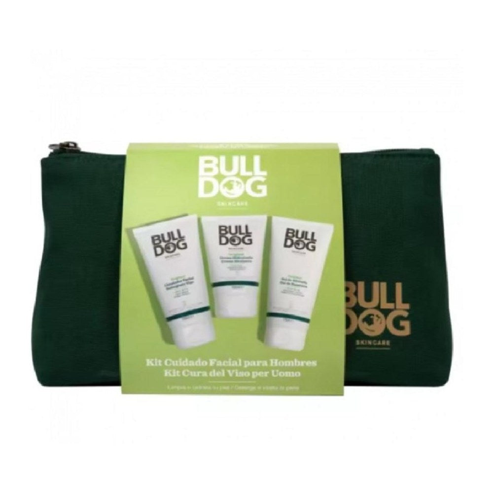 Bulldog Coffret Detergente Viso 150Ml + Gel Barba 175Ml + Crema 100Ml + Pochette