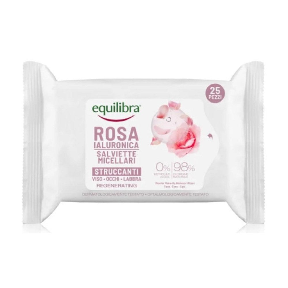 Equilibra Rosa Ialuronica Salviette Struccanti Viso Occhi Micellari