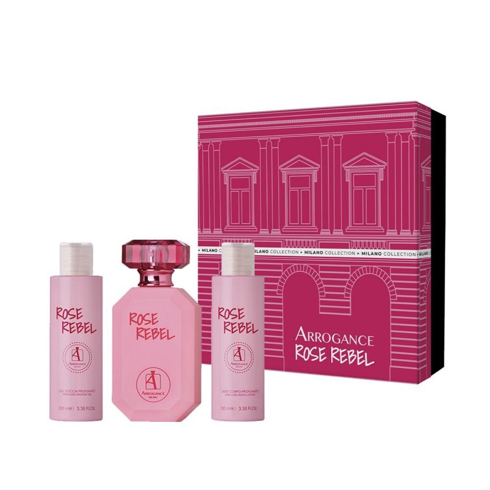 Arrogance Rose Lebel Coffret Edt 50Ml + Shower Gel 100Ml + Body Lotion 100Ml New 2024
