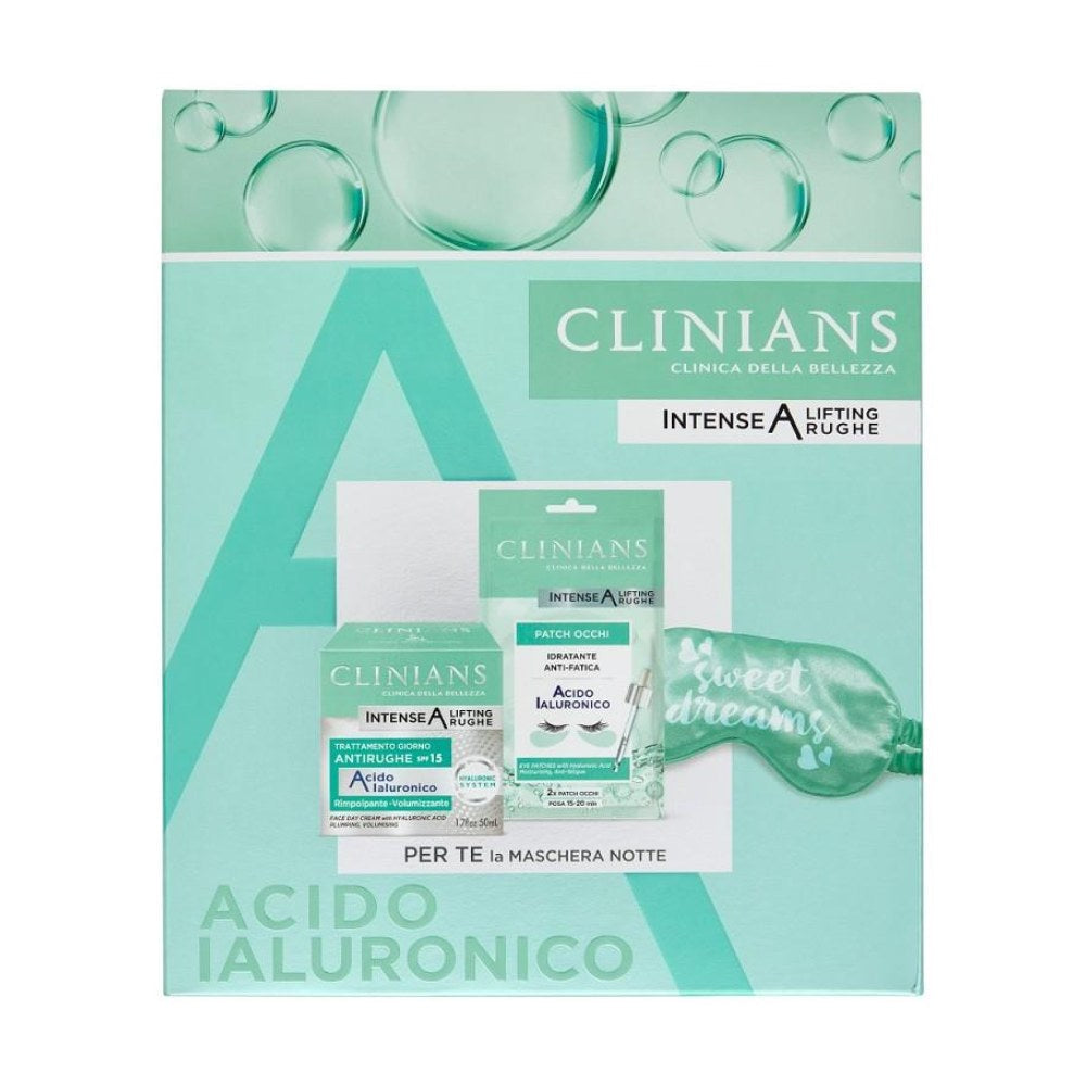 Clinians Intense A-Lifting Anti Rughe Coffret Crema 50Ml + Patch Occhi + Maschera Notte