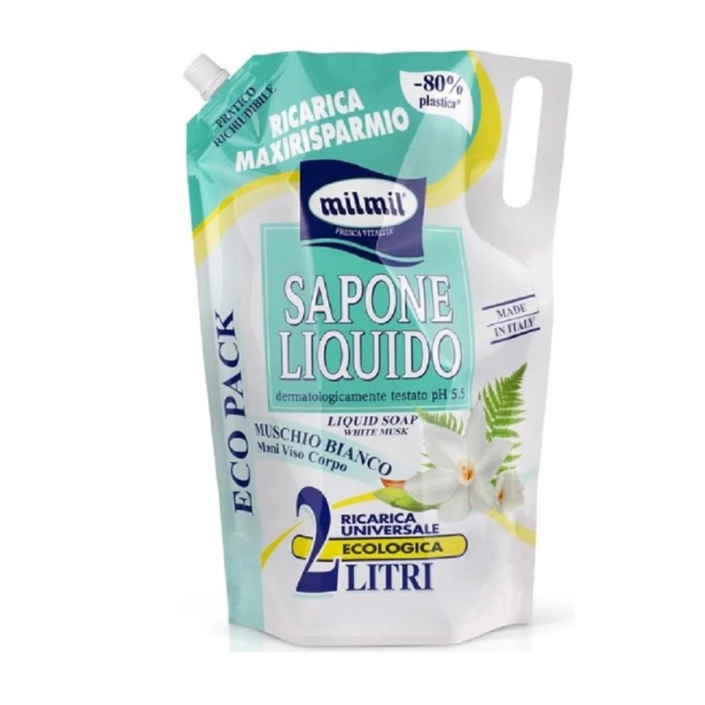 Milmil Sapone Liquido Maxi Ricarica Muschio Bianco 2000 ml