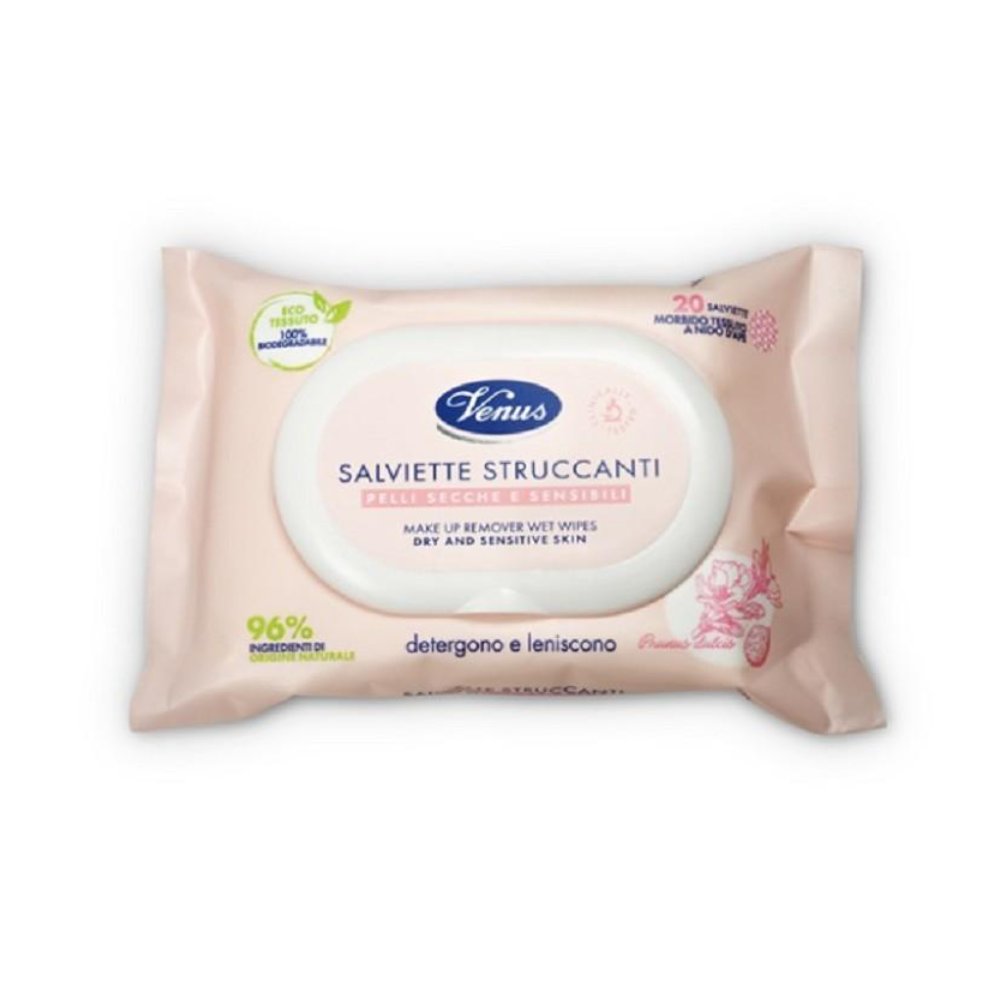 Venus Salviette Struccanti Pelli Secche e Sensibili 20 Pz