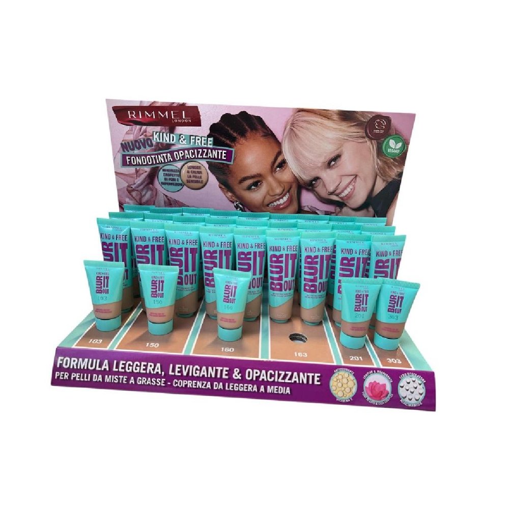 Rimmel Expo Fondotinta Blur It Out Kind&free Opacizzante 27pz