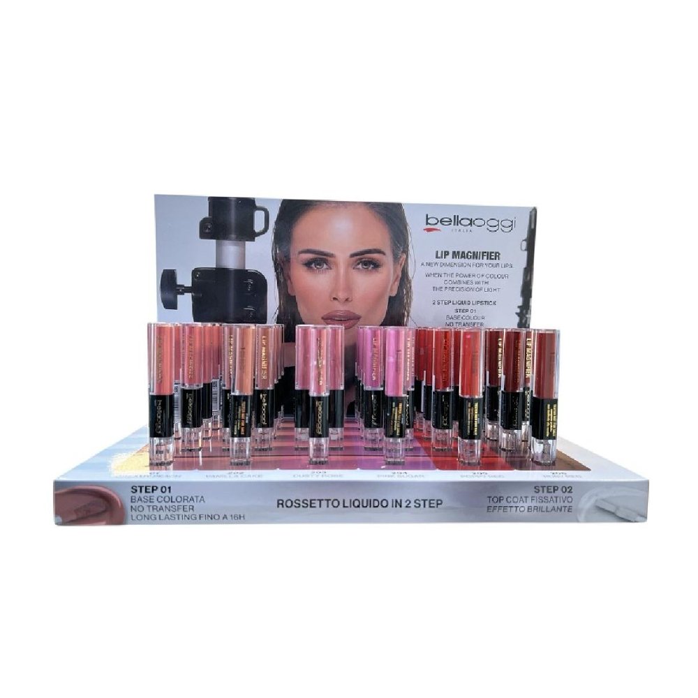 Bellaoggi Expo Lip Magnifier Rossetto Liquido in 2 Step 48pz+tester
