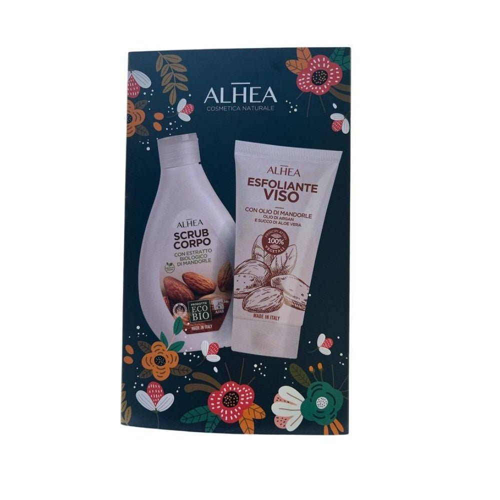 Alhea Coffret Scrub Corpo 250Ml + Esfoliante Viso 75Ml Con Olio Di Mandorle
