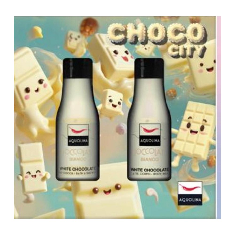 Aquolina Choco City Coffret Shower Gel 125Ml + Body Lotion 125Ml Cioccolato Bianco