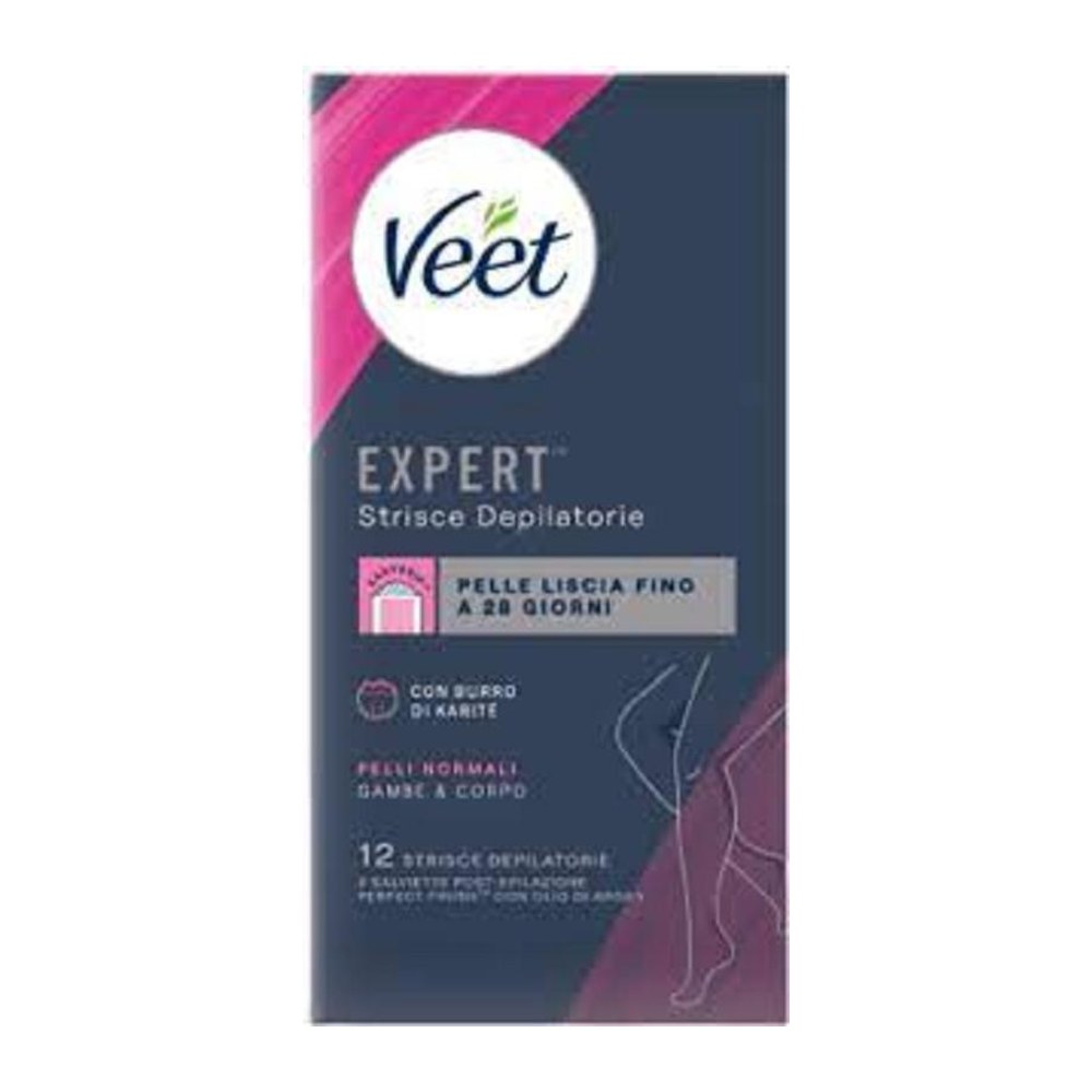 Veet Strisce Depilatorie con Burro di Karité 12 Pz
