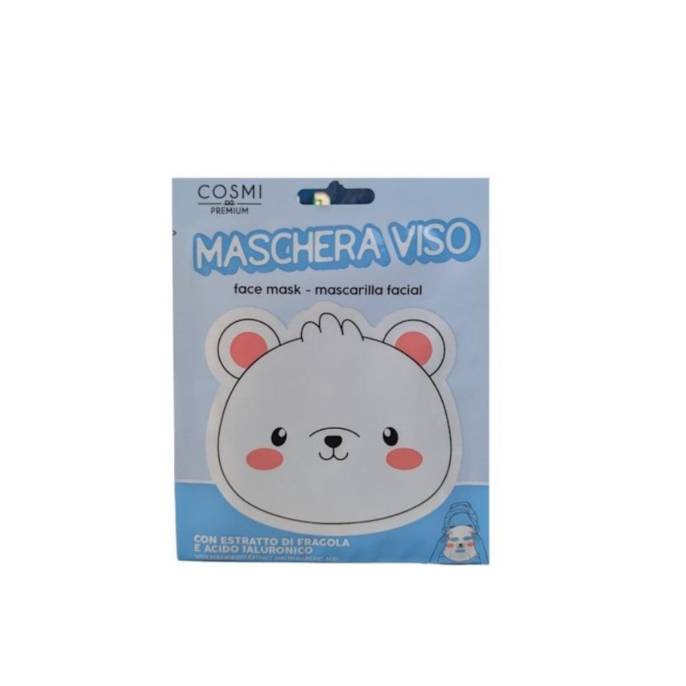 Cosmi Maschera Viso Orso Bianco Con Estratto Di Fragola E Acido Ialuronico