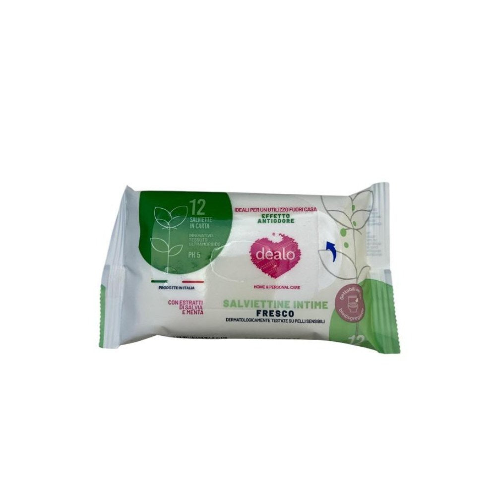 Dealo Salviettine Intime Fresco Effetto Antiodore 12 Pz