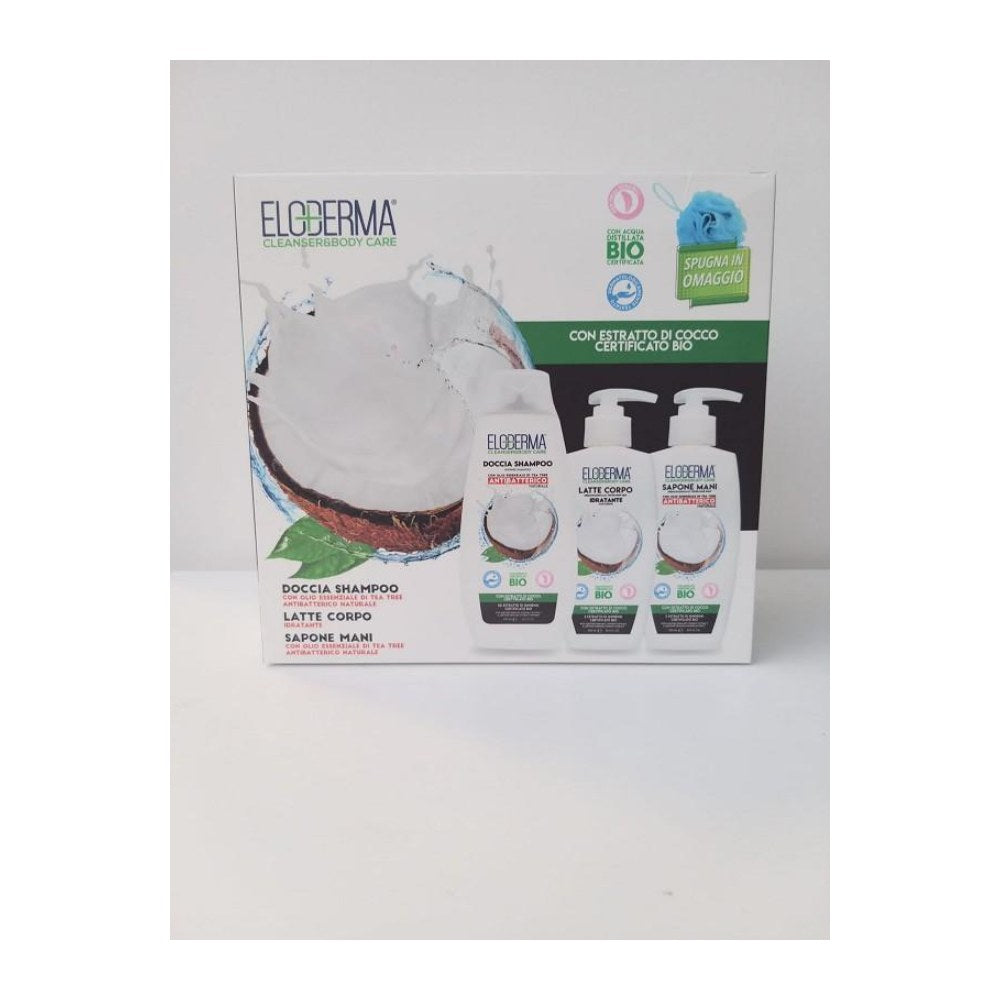 Eloderma Coffret Estratto Cocco Shower Gel 400Ml + Body Lotion 300Ml + Sapone Mani 300Ml
