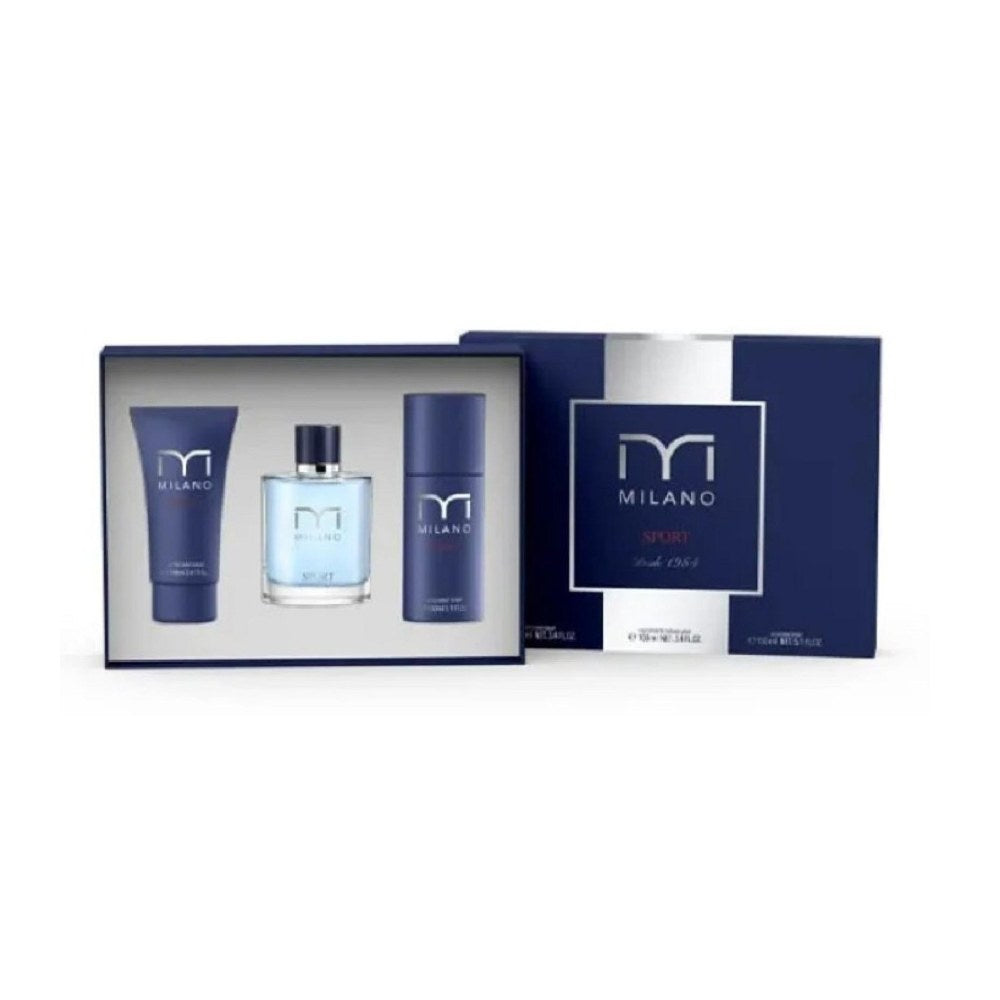 Milano Sport Coffret EDT 100Ml + DEO Spray 150Ml + A/S Balm 100Ml