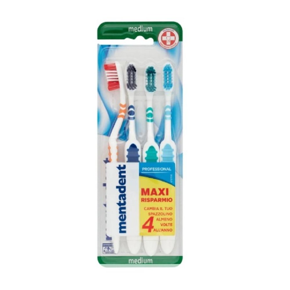 Mentadent Spazzolino Professional Medium 4 Pz